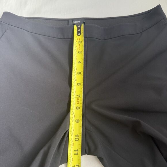 THEORY Thaniel Kenett Pants Size 8 Black Pull On Tapered Trousers Stretch Casual - Picture 10 of 14